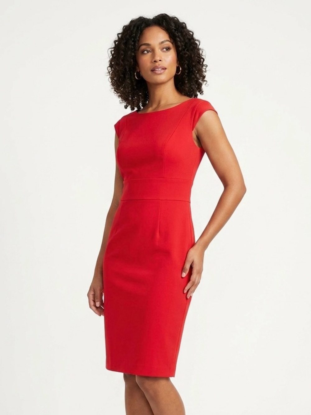 The Limited, Red Cap-Sleeve Sheath Dress - S
